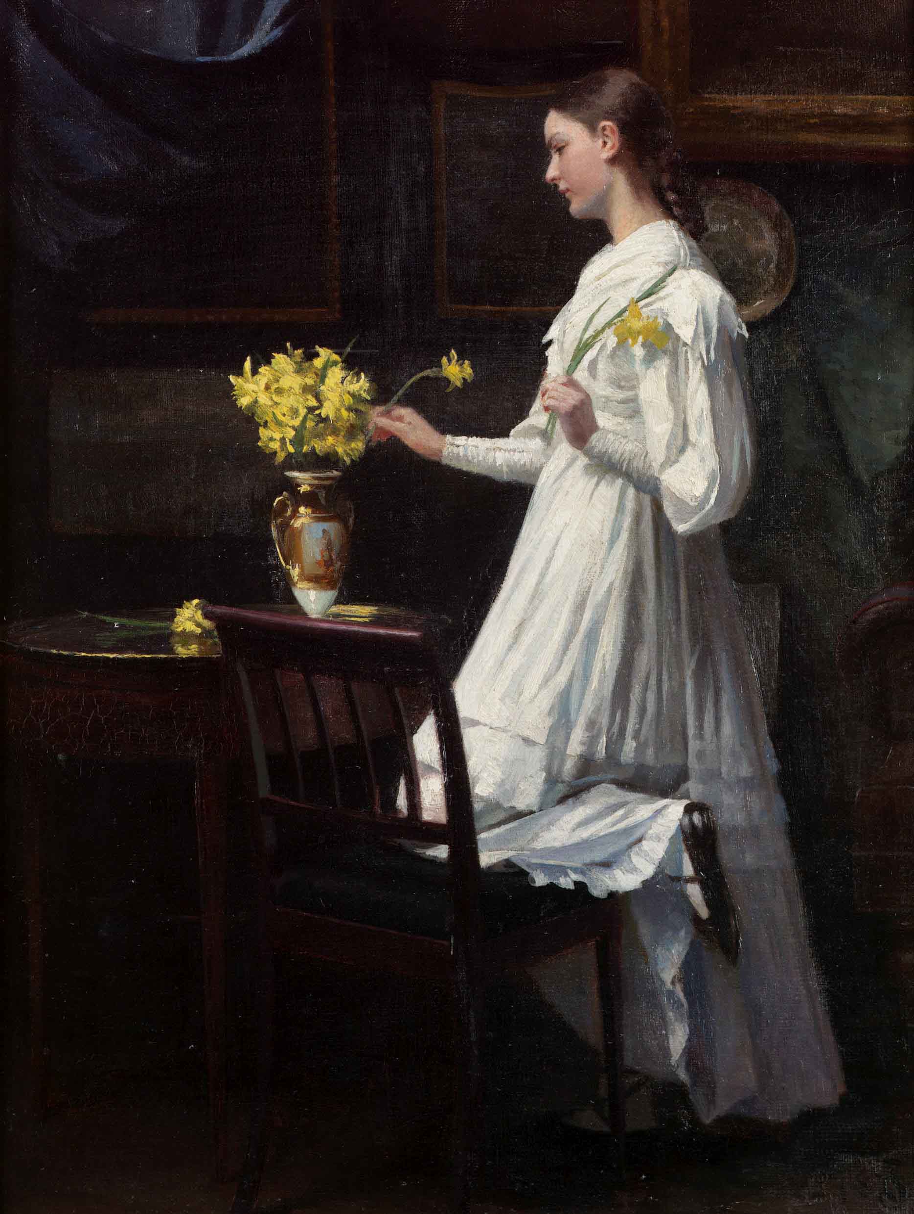 Carl d Unker Arranging daffodils